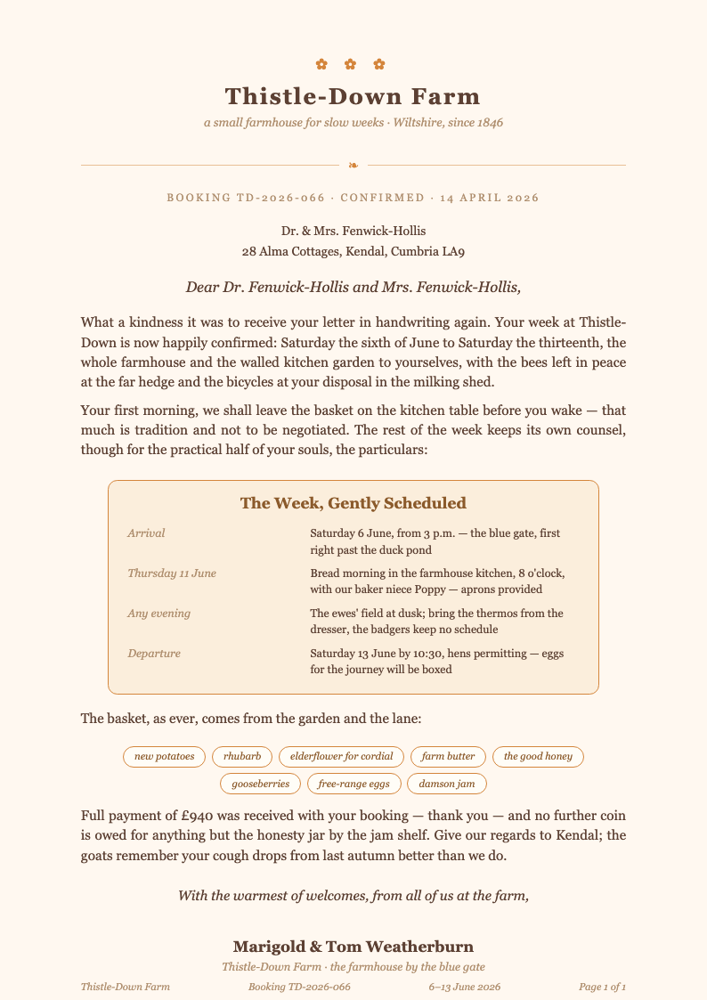 Cottagecore Formal Letter